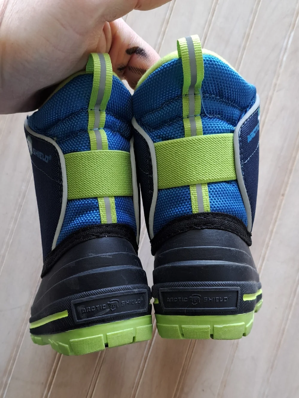 Arctic Shield Insulated Winter Snow Boots Toddler Boys Blue Green Zip Boots